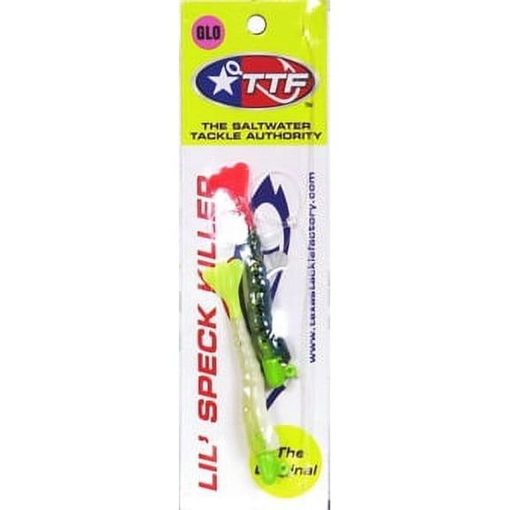 Texas Tackle Factory Speck Killer Softbait, Firetiger Bone/ Chartreuse