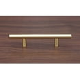 thumbnail image 4 of Satin Brass Cabinet Hardware Euro Style Bar Handle Pull - 3" Hole Centers, 5-3/4"" Overall Length - Modern Gold, 4 of 4