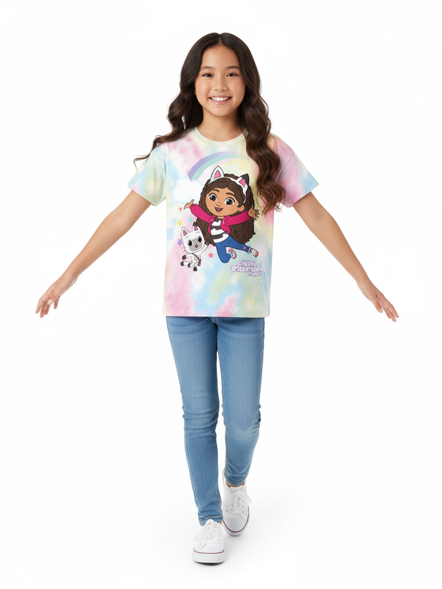 Gabby's Dollhouse Girls Short Sleeve Graphic T-Shirt, Sizes 4-16