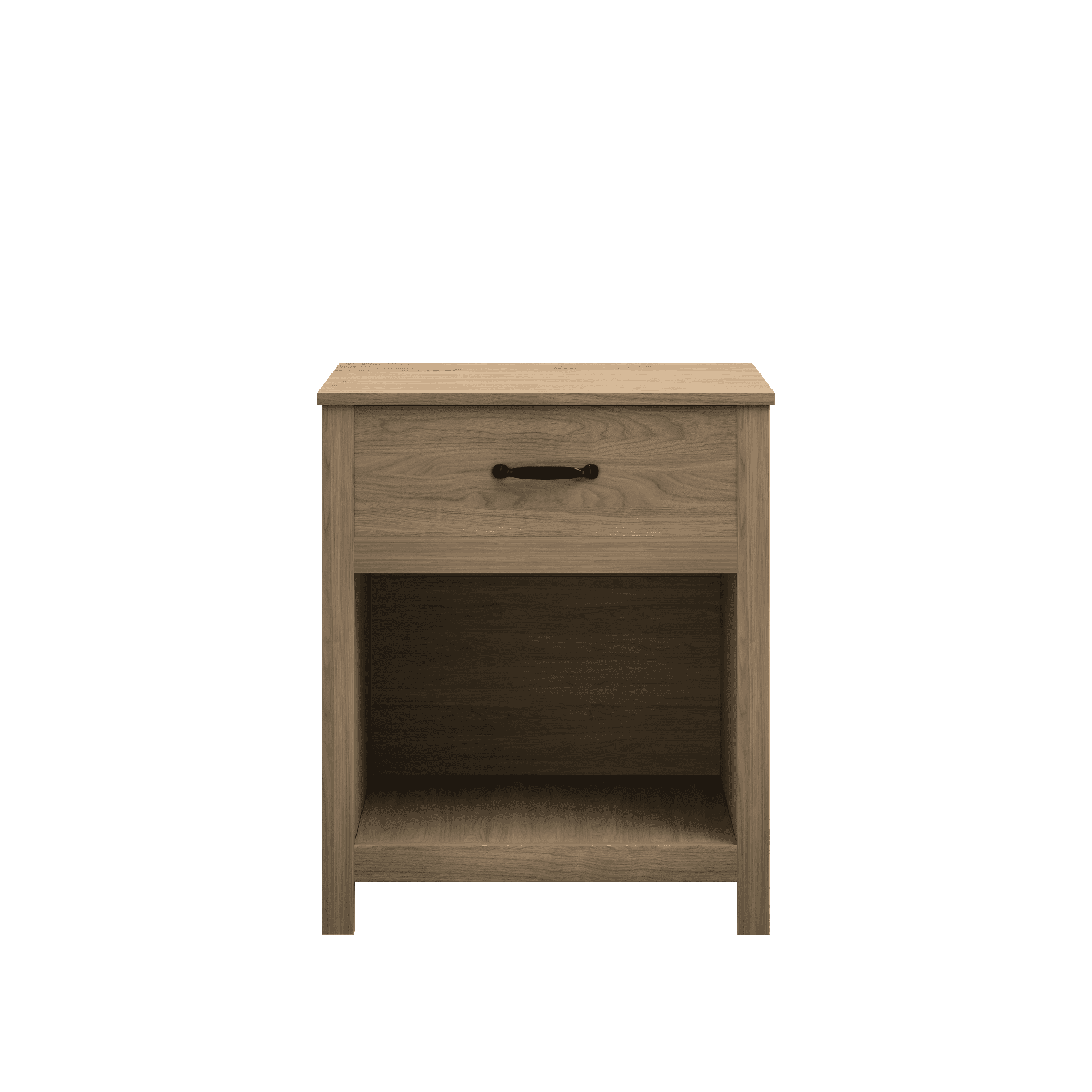 Nightstands, Bedside Tables, Wood Nightstand with One Drawer and Open Shelf, Modern Minimalist Design, Engineered Wood Construction, Compact Size for Bedroom Living Room Apartment, Brown