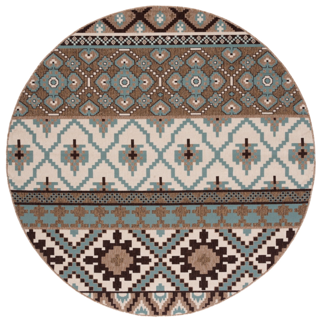 SAFAVIEH Veranda Dogon Southwestern Indoor/Outdoor Area Rug, 2'7" x 5', Cream/Brown