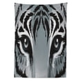 thumbnail image 3 of Ambesonne Eye Tablecloth Rectangular Table Cover, Tiger Sharp Eyes Wildlife, 60"x90", Grey Black White, 3 of 4