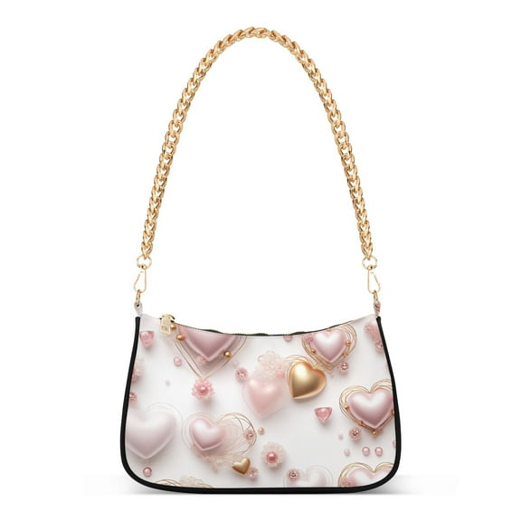 Valentine's Day and BalloonsWomen Small Shoulder Bag Crossbody Tote Hobo Bags Purse Clutch Handbags with Chain Strap for Women