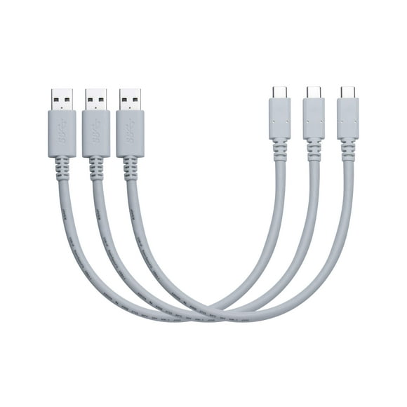 JAVEX USB c 10gpbs 1FT, 3-Pack] Type-c à un Câble, Gris Froid