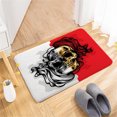 thumbnail image 1 of Alfombrilla de puerta con estampado de franela de calavera de Halloween, alfombrilla antideslizante absorbente para baño Wmkox8yii HFSH5499, 1 of 1