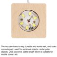 thumbnail image 4 of Soporte de exhibición de madera LED 5x5x2cm Cálida Luz Cuadrado USB Unique Bargains, 4 of 5