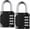 Black (3.15 Inch), variant on Combination Padlock Locker Lock, 4 Digit Combo Lock for Locker, Gym, School, Luggage, Gate, Suitcase, Bike, Cabinet, Shed, Storage - 2 Pack Blue