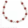 thumbnail image 2 of Primal Silver Sterling Silver Freshwater Cultured Pearls and Stabilized Red Coral Necklace, 2 of 4