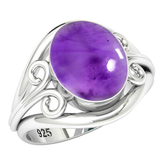 Natural Amethyst Women Jewelry 925 Sterling Silver Ring
