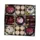 thumbnail image 3 of Juego de 35 adornos navideños con forma de bola, colgantes irrompibles, decorativos para Navidad. Rojo oscuro y beige, 3 of 9