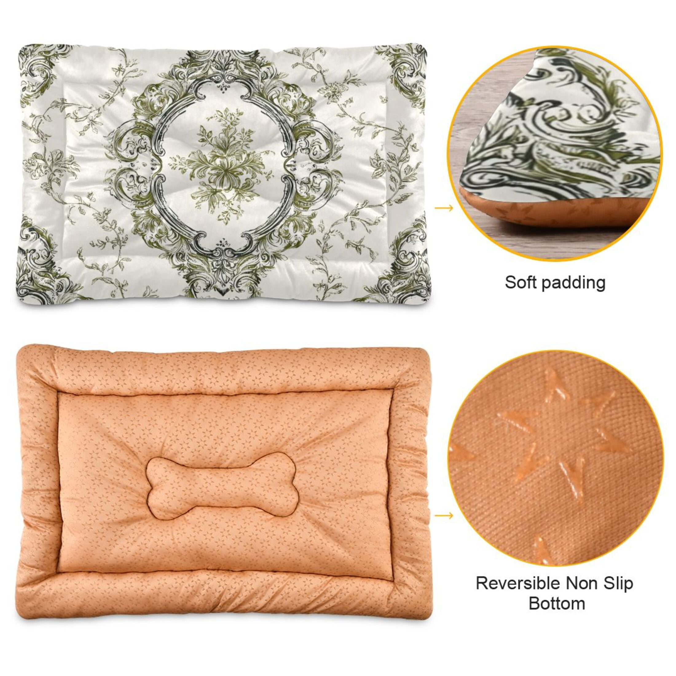 Cozy Mat Pet Bed Indoor Outdoor Warm Soft For Cat Dog Puppy(S/M) Delicate Floral Patterns