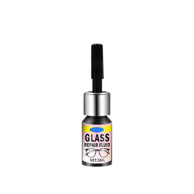 Aufmer 5ML Glass Repair Fluid Kit, Crack and Chip Fix for Eyeglasses Watches Windows, Nail Polish Applicator for Windshield Scratch Remover, DIY Transparent Filler for Home Auto Glass Restoration