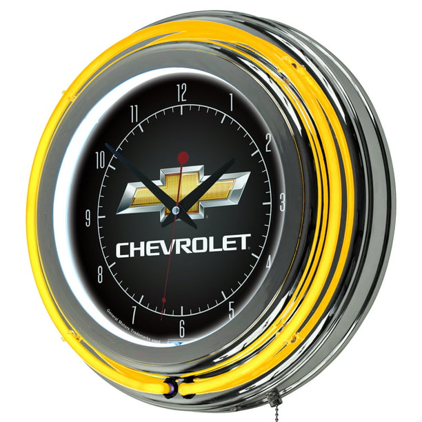 Chevy 14 Neon Wall Clock Com, Personalized Neon Garage Clocks