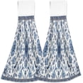 thumbnail image 2 of Blue Floral Kitchen Towels, 2PCS Super Soft Absorbent Hanging Hang Towels or Dishcloths, Bathroom Hand Towels 12x17Inches Wash cloth, 2 of 7