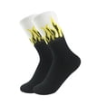thumbnail image 2 of EOYWHK Fun Socks for Men Fashion Fire Print Flame Crew Socks Streetwear Breathable Moisture Wicking Athletic Socks Black Free Size, 2 of 3