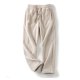thumbnail image 1 of Puntoco Pantalones casuales de otoño para hombre con cintura elástica y lazo de longitud completa de color sólido, 1 of 3
