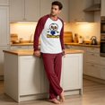thumbnail image 4 of Everyday Halloween Pajama Set For Men Raglan Long Sleeve Printed Top Drawstring Elastic Waist Casual Long Lounge Pants, 4 of 6