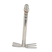MAGIDEAL Gardening Hand Tiller Tool Stainless Steel 15.1inch Long for Outdoor Camping Hoe and Rake