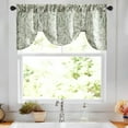 thumbnail image 2 of VOGOL Green Printed Leaf Short Curtain, Tie Up Valances for Cafe Bathroom, 52x18 inches, One Piece, Rod Pocket, 2 of 7