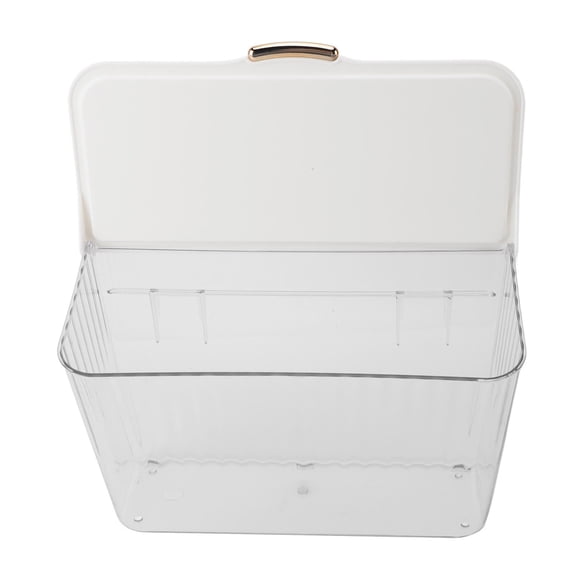 Xirurus Wall Mounted Laundry Basket, No Drill with Lid, Clear Over Door Space Saver Hamper, 4 Liter for Bathroom Closet