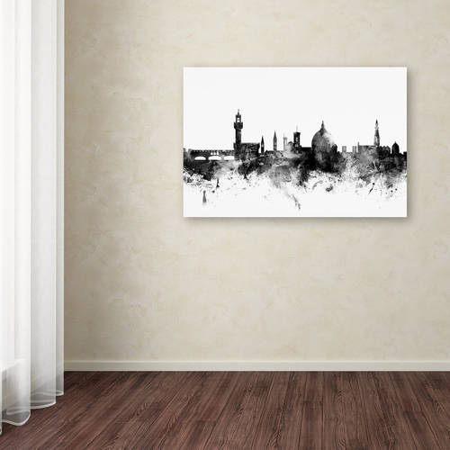 Trademark Fine Art "Florence Italy Skyline B&W" Canvas Art by Michael Tompsett
