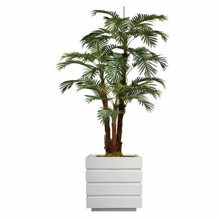 72 Tall Palm Tree Artificial Decorative Indoor Outdoor Faux With Burlap Kit And Fiberstone Planter By Minx Ny