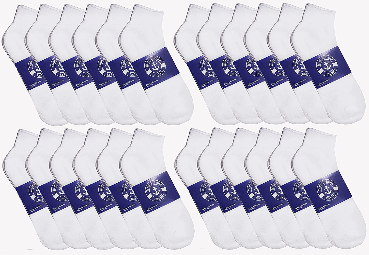 Mens & Womens Quarter Ankle Socks, Cotton, Cheapest Ankle Sock, Donation Homeless, Light weight Bulk Wholesale (72 Pairs Mens White)