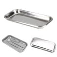 thumbnail image 5 of Paquete de 3 bandejas quirúrgicas, bandeja de acero inoxidable para suministros de instrumentos de laboratorio, herramienta de tatuaje (plata), 5 of 5