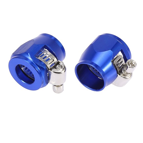 Unique Bargains 2pcs AN8 Hex Black Car Hose Finisher Clamp Adapter Line End Cover Connector