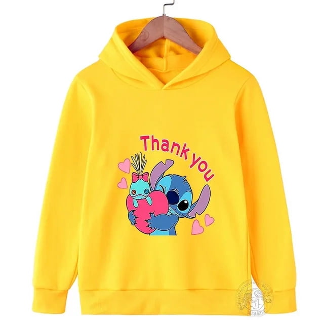 Printemps Automne Disney Stitch Mode de Rue Chandail pour Garçons et Filles Chandail de Sport pour Enfants Extérieur Enfants Chandail à Capuchon l'Image color1 160