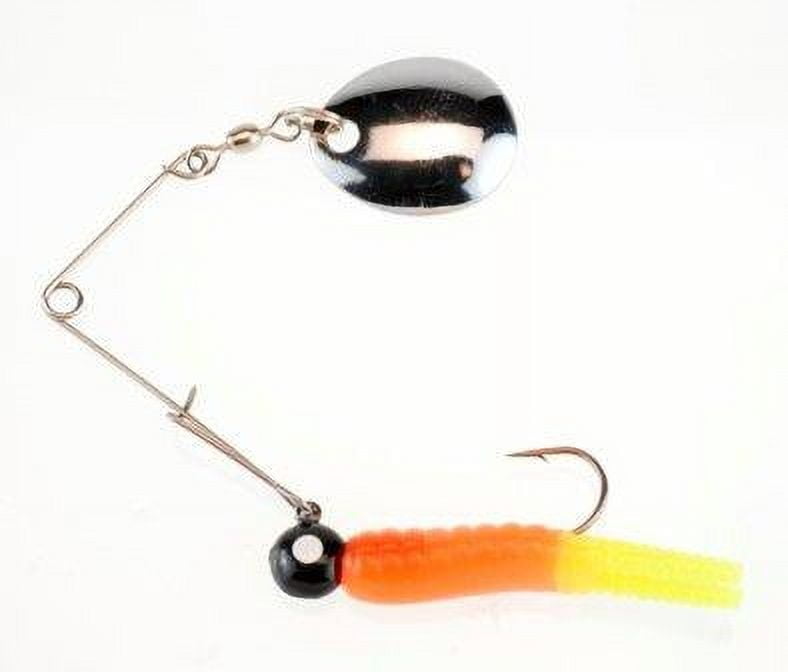 (2 pack) Johnson Original Beetle Spin Fishing Lure, Fire Orange Chartreuse, 1.5 in