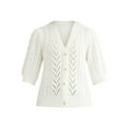 thumbnail image 5 of Time and Tru Women's Boyfriend Cardigan with Short Sleeves, Lightweight, Sizes XS-XXXL, 5 of 5