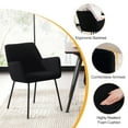 thumbnail image 6 of Zesthouse Boucle Dining Chairs Set of 2, Modern Teddy Fabric Small Accent Arm Chairs with Black Legs, Mid Century Comfy Chairs for Living Dining Room, Black, 6 of 13