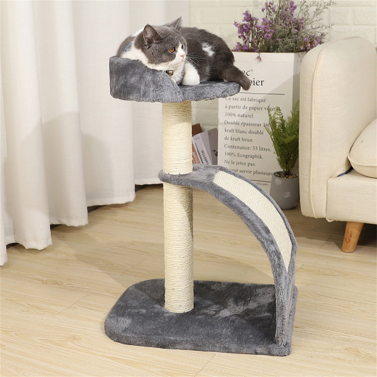 Pefilos Cat Scratch Post for Large Cats Tree Cat Scratching Posts for Indoor Cats Cat Scratching for Furniture Tall Cat Scratcher Posts Toy, Gray Pefilos Cat Scratch Post for Large Cats Tree Cat Scratching Posts for Indoor Cats Cat Scratching for Furniture Tall Cat Scratcher Posts Toy, Gray