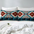 thumbnail image 4 of Erosebridal Tribal Aztec Sheet Set Full, Western Horse Bedding Sets Full Size, Rectangle Geometry Decor 4pcs, 4 of 7