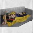 thumbnail image 6 of Girl Power Soft Flannel Fleece Blanket, Pop Art Style Pin up Girl Illustration Colorful Woman with Starburst Background, Cozy Plush for Indoor and Outdoor Use, 50" x 70", Multicolor, by Ambesonne, 6 of 6
