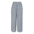 thumbnail image 5 of FUNUONY Womens Wide Leg Barrel Pants Elastic High Waisted Trousers Loose Casual Palazzo Pants with Pockets Cropped Relax Fit Trouser Ankle Pants Elastic Waisted Lightweight Harem Pants Light Ashy M, 5 of 9
