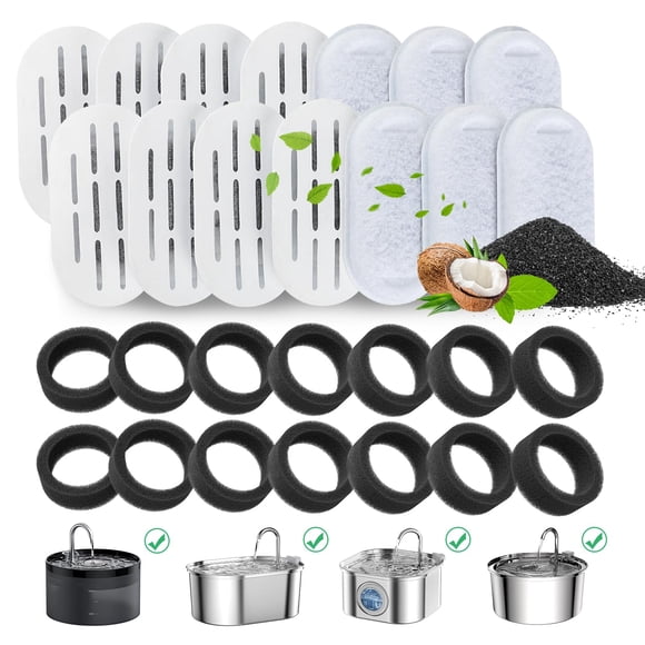 Filtros para fuente de agua para gatos DOOOB, paquete de 28 para 2 L y 3,2 L