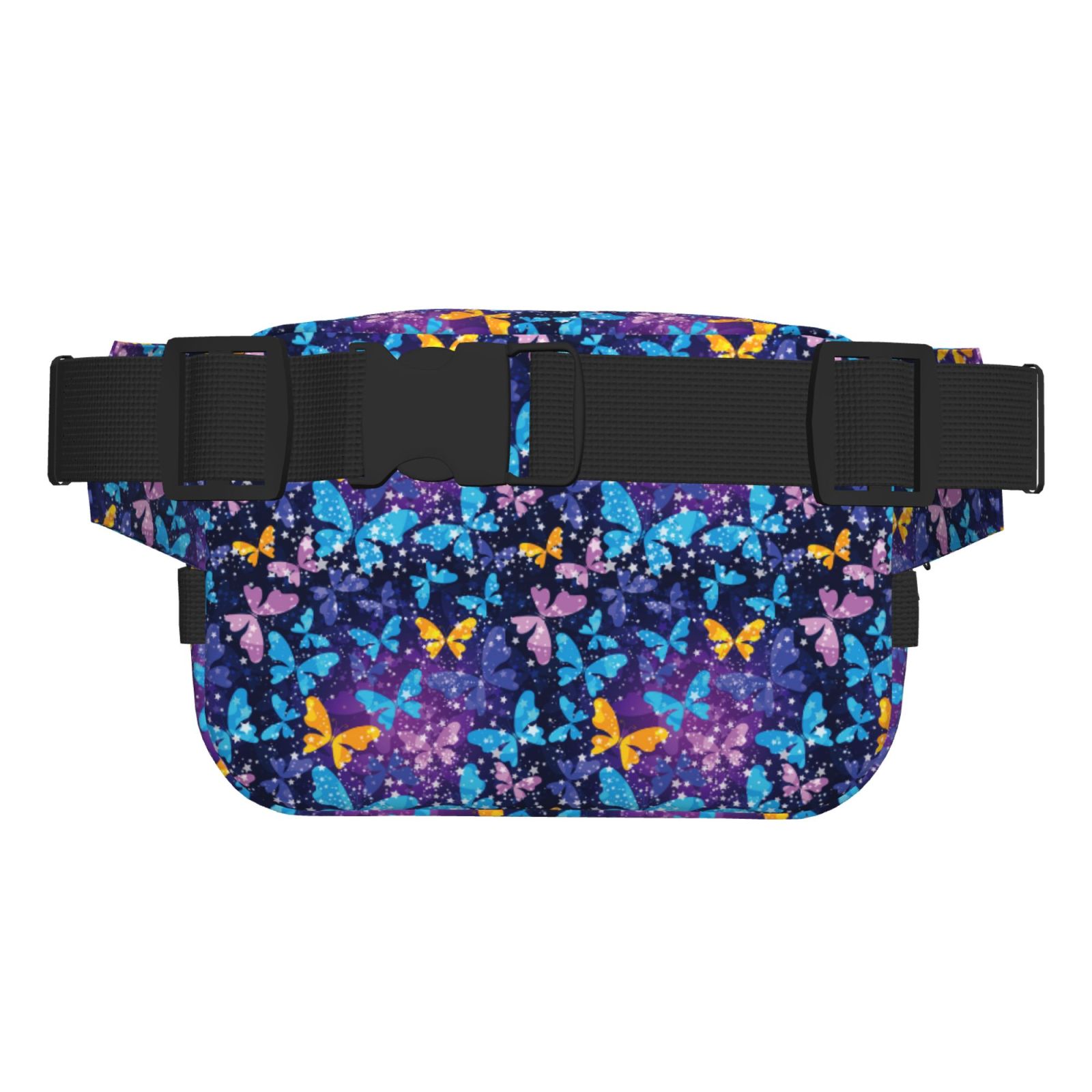 Picia Butterflies Of The Starry Sky Print Square Double-Layer Waist Bag Mini Adjustable Waist Belt Bag Exercise Running Travel Hiking