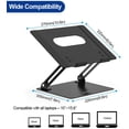 thumbnail image 3 of Support d'Ordinateur Portable en Aluminium, Support Ergonomique Réglable pour Ordinateur Portable, Support de Rehausseur Compatible avec Air, Pro, Dell, HP, Lenovo Plus d'Ordinateurs Portables 10-15.6 Pouces, Noir - Noir, 3 of 8