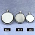 3oz/5oz/8oz Round Hip Flask with Funnel Stainless Steel Pocket Flagon