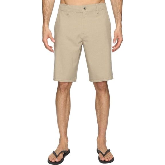 O'Neill Men's 21 Inch Outseam Hybrid Stretch Walk Short, Heather Khaki, 28