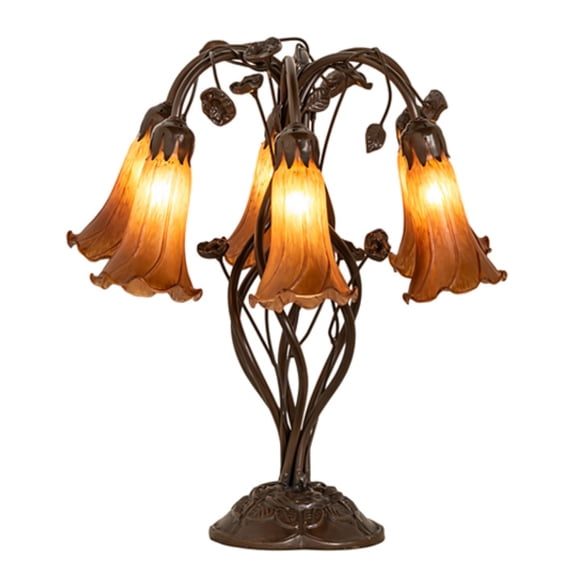 Meyda Tiffany 255805 Tiffany Pond Lily 6 Light 19" Tall Buffet Table Lamp - MultiColor