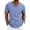 Blue, variant on Men's Cotton Linen Henley Shirt V-Neck Short Sleeve Beach Shirt Casual Solid Summer Pocket Button Top,XL,Khaki