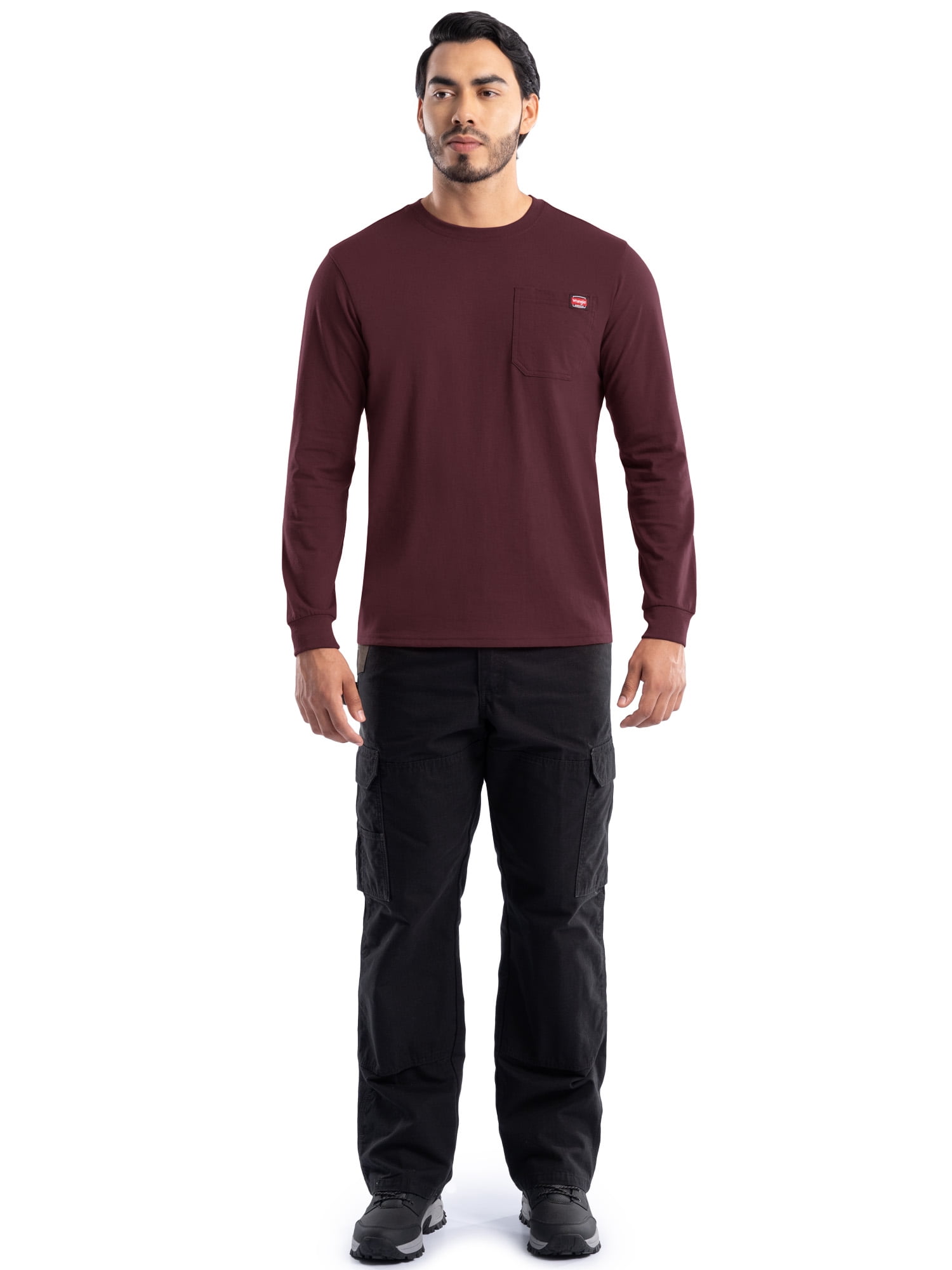 Wrangler Workwear Men's Long Sleeve Heavyweight Pocket T-Shirt, Size S-3XL (Men's and Big Men's)