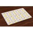 thumbnail image 1 of Ambesonne Watercolor Place Mats Set of 4, Yellow Wildflowers, Standard Size, Yellow Purple White, 1 of 4