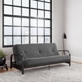 thumbnail image 1 of Cleo Black Metal Arm Full Size Futon Frame with 6” Thermobonded High Density Polyester Fill Mattress, 1 of 8