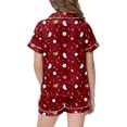 thumbnail image 5 of Shadoumai Satin Halloween Pajamas for Button Down Pjs Pumpkin Print Button Down Short Sleeve Loungewear Clothes Set Soft 2 Piece Nightwear 2 Piece Summer Loungewear Nightwear Outfits, 5 of 5