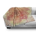 thumbnail image 3 of Mandala Soft Flannel Fleece Throw Blanket, Hand Drawn Bloom Swirled Petals Oriental Retro Illustration, Cozy Plush for Indoor and Outdoor Use, 50" x 70", Burgundy Yellow Pink, by Ambesonne, 3 of 6