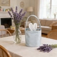 thumbnail image 5 of Easter Bunny Bag for Kids - Canvas Bunny Ears Gift Basket with Handles for Easter Egg Hunts, Candy, Toys, and Holiday Party Favors, Festive Spring Decorations, 5 of 5